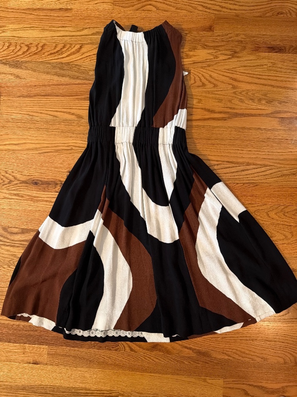 Kate Spade New York Black Brown White Mod Midi Dress